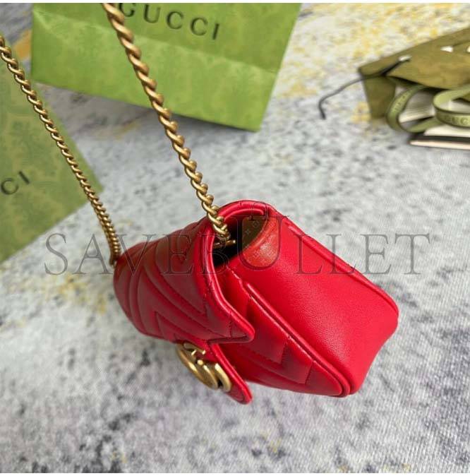 GUCCI MARMONT MATELASSE LEATHER SUPER MINI BAG 476433 (19.5*10.2*5.1cm)